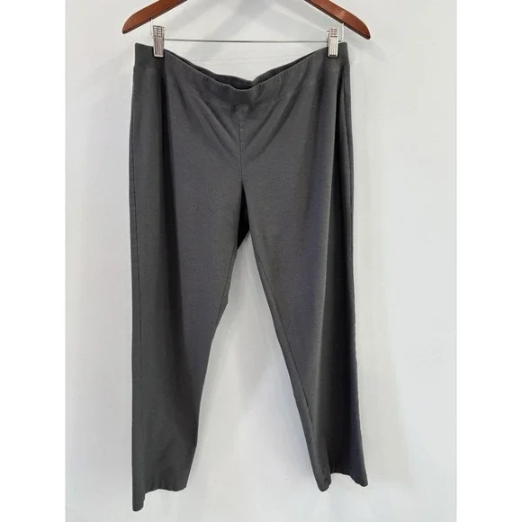 Eileen Fisher Pants Womens L Stretch Pull On Ankle Gray Casual Minimalist - Picture 3 of 8